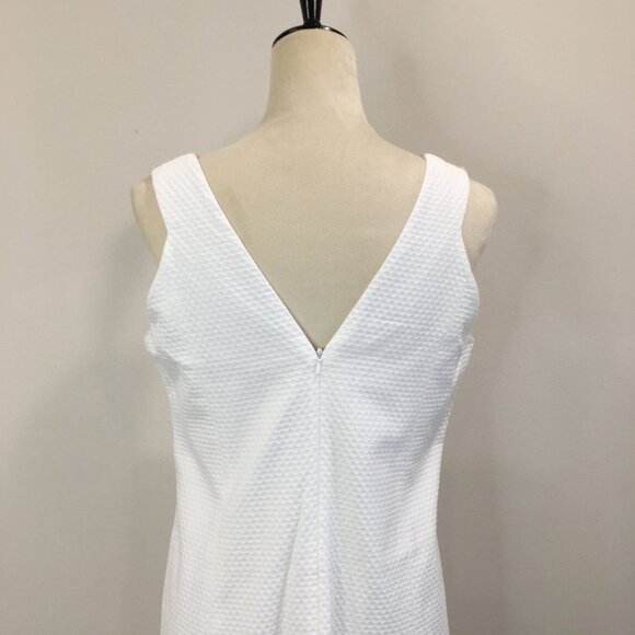 LILLY PULITZER White Gold Lace Applique Textured Sleeveless Shift/Sheath Dress - Picture 10 of 10